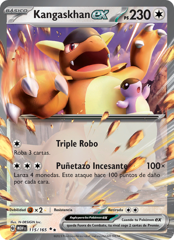 Kangaskhan ex 115 — 151 (Spanish Pokémon TCG card)