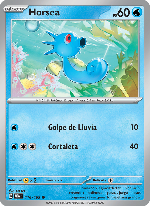 Horsea 116 — 151 (Spanish Pokémon TCG card)