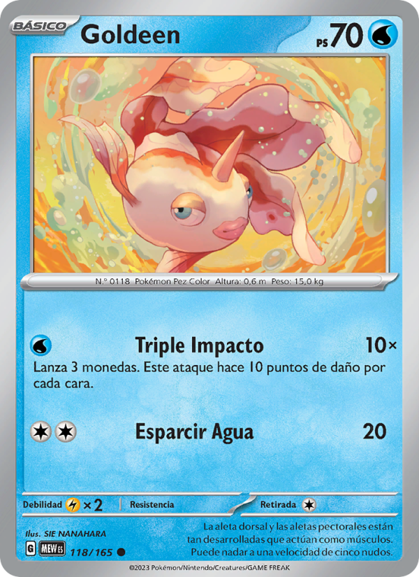 Goldeen 118 — 151 (Spanish Pokémon TCG card)