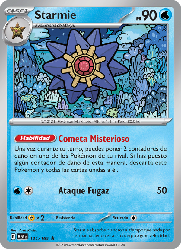 Starmie 121 — 151 (Spanish Pokémon TCG card)