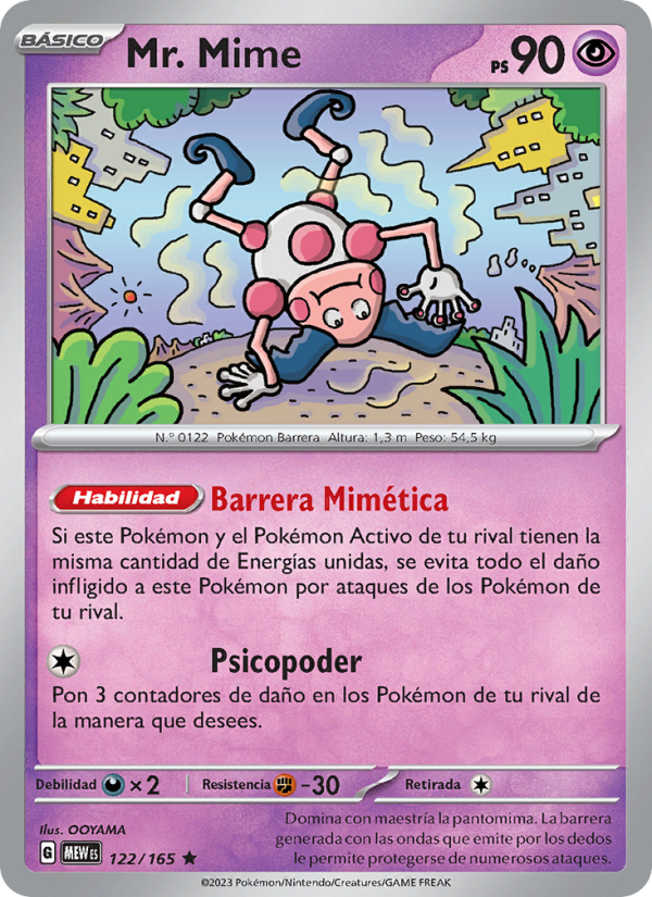 Mr. Mime 122 — 151 (Spanish Pokémon TCG card)