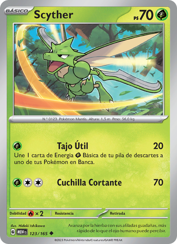 Scyther 123 — 151 (Spanish Pokémon TCG card)