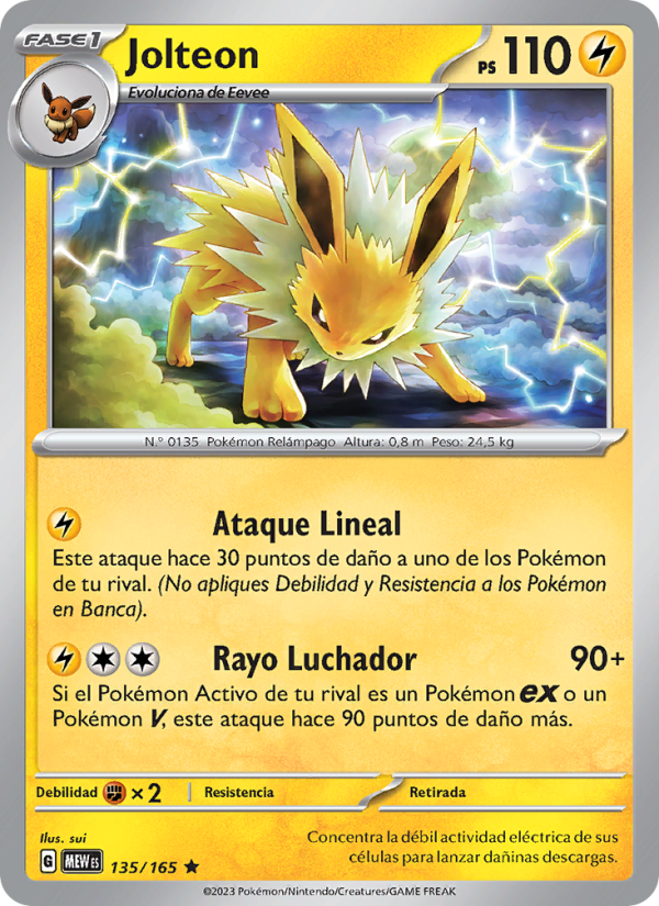 Jolteon 135 — 151 (Spanish Pokémon TCG card)