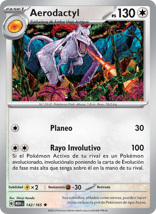 Aerodactyl 142 — 151 (Spanish Pokémon TCG card)