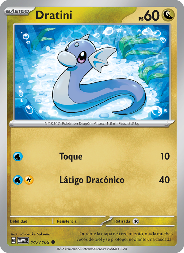 Dratini 147 — 151 (Spanish Pokémon TCG card)