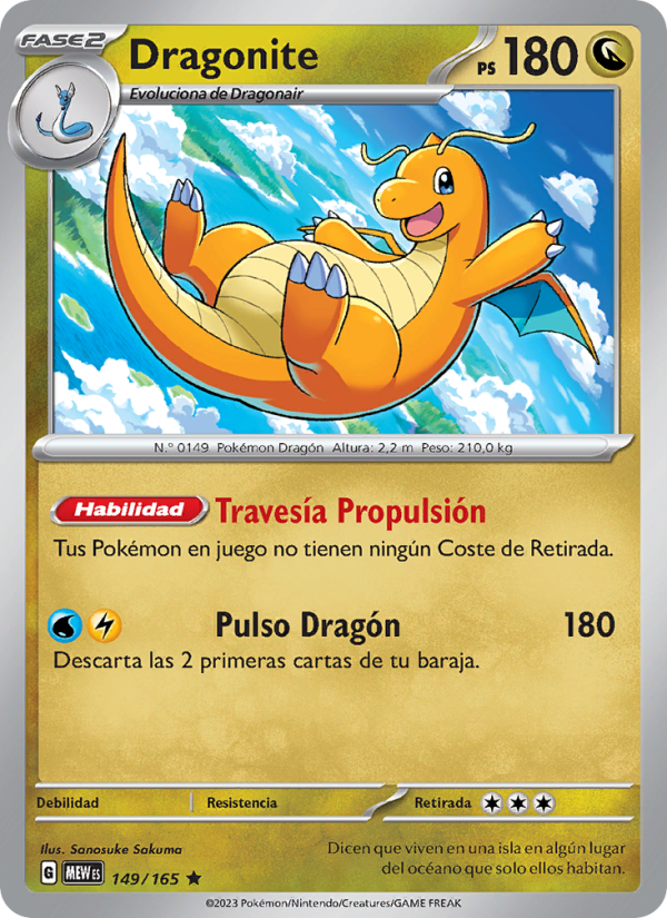 Dragonite 149 — 151 (Spanish Pokémon TCG card)