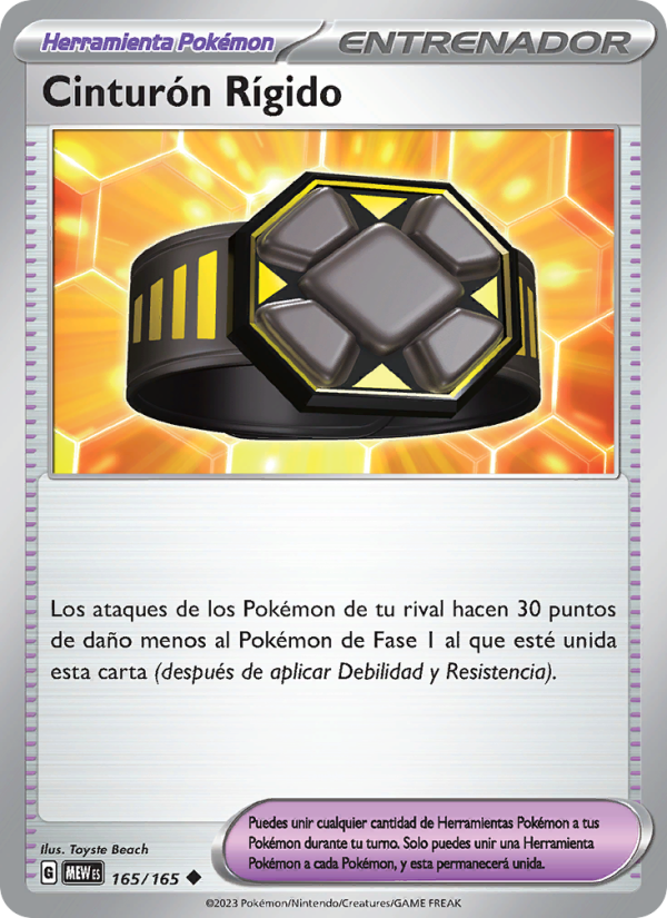 Cinturón Rígido 165 — 151 (Spanish Pokémon TCG card)