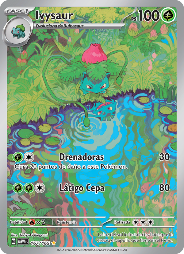 Ivysaur 167 — 151 (Spanish Pokémon TCG card)