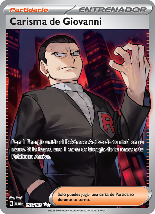 Carisma de Giovanni 197 — 151 (Spanish Pokémon TCG card)