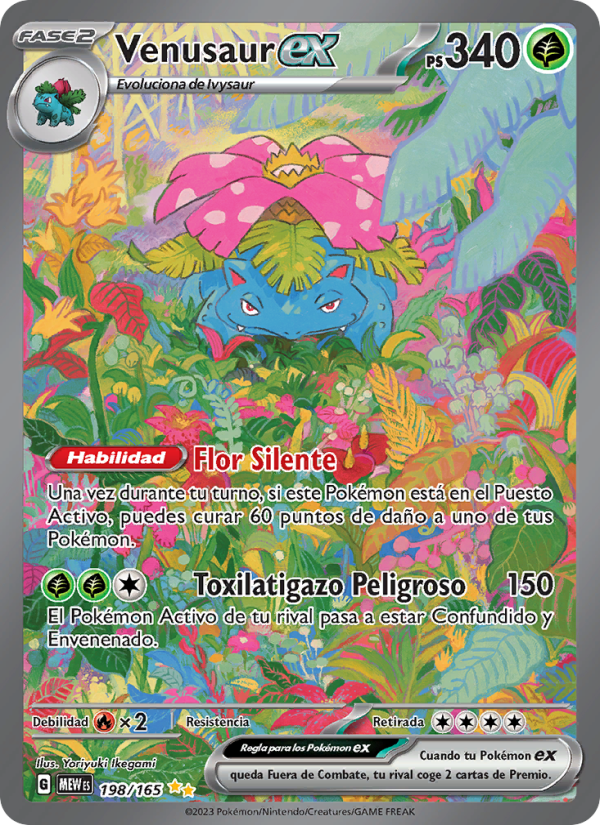 Venusaur ex 198 — 151 (Spanish Pokémon TCG card)
