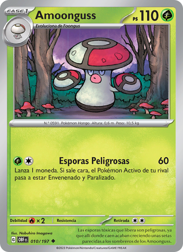 Amoonguss 010 — Llamas Obsidianas (Spanish Pokémon TCG card)