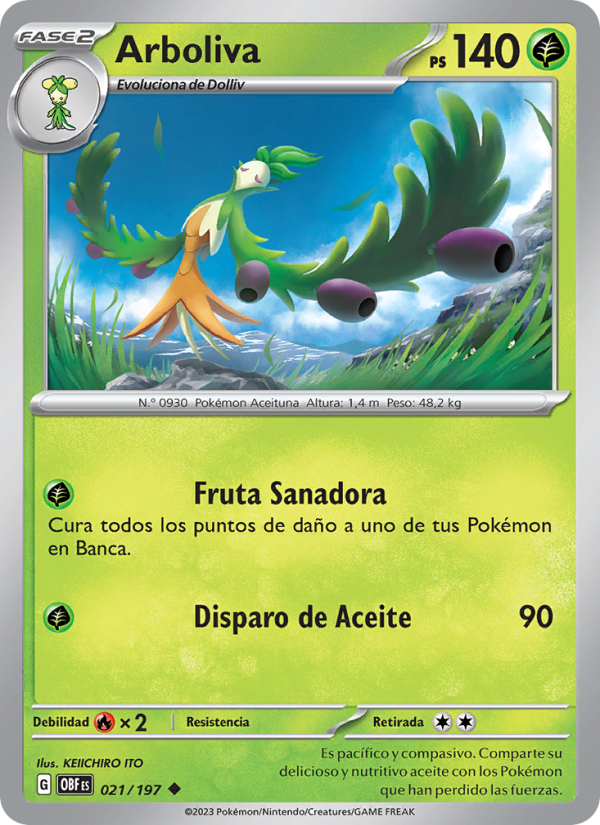 Arboliva 021 — Llamas Obsidianas (Spanish Pokémon TCG card)