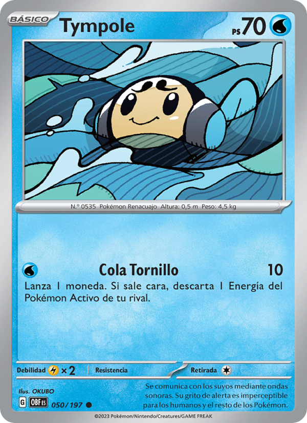 Tympole 050 — Llamas Obsidianas (Spanish Pokémon TCG card)