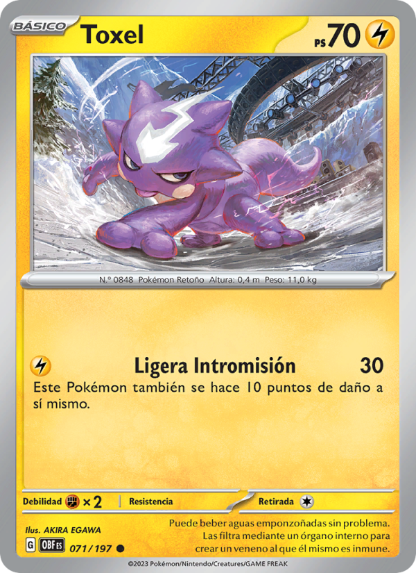 Toxel 071 — Llamas Obsidianas (Spanish Pokémon TCG card)
