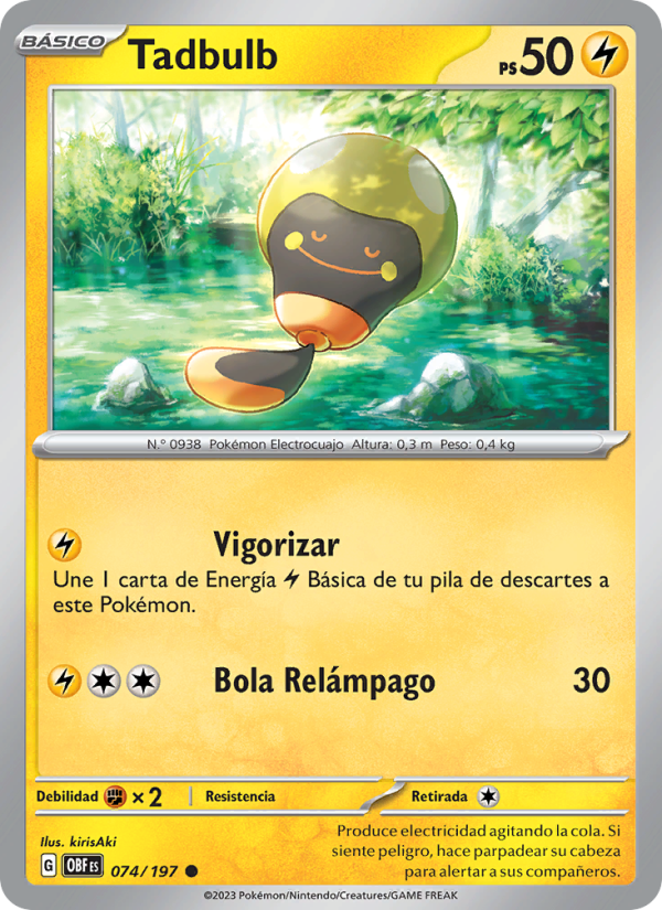 Tadbulb 074 — Llamas Obsidianas (Spanish Pokémon TCG card)