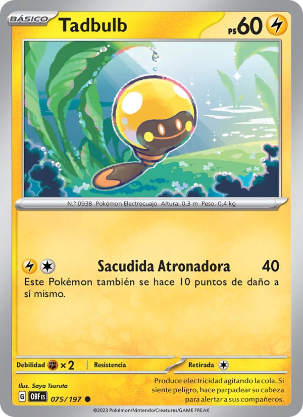 Tadbulb 075 — Llamas Obsidianas (Spanish Pokémon TCG card)