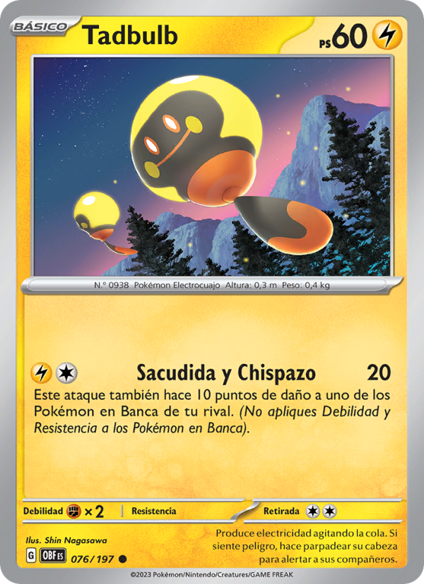 Tadbulb 076 — Llamas Obsidianas (Spanish Pokémon TCG card)