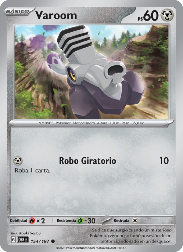 Varoom 154 — Llamas Obsidianas (Spanish Pokémon TCG card)