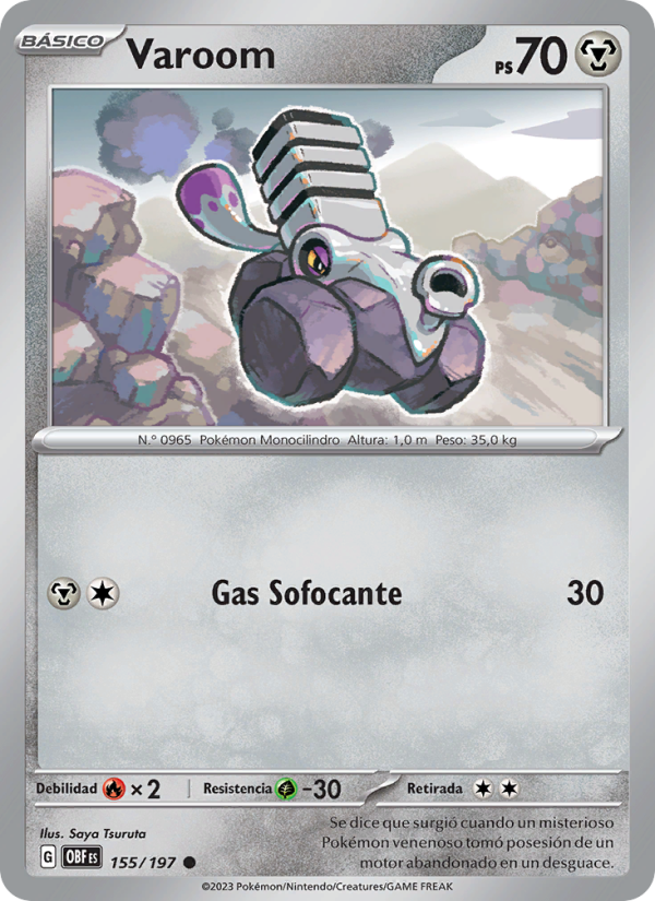Varoom 155 — Llamas Obsidianas (Spanish Pokémon TCG card)