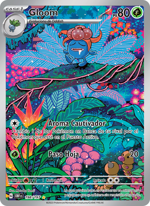 Gloom 198 — Llamas Obsidianas (Spanish Pokémon TCG card)