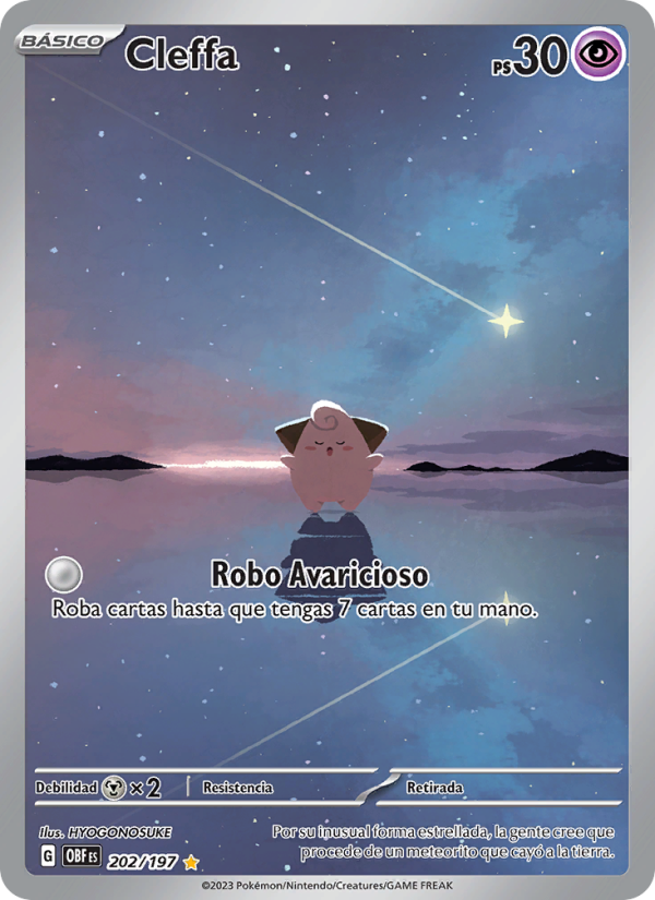 Cleffa 202 — Llamas Obsidianas (Spanish Pokémon TCG card)