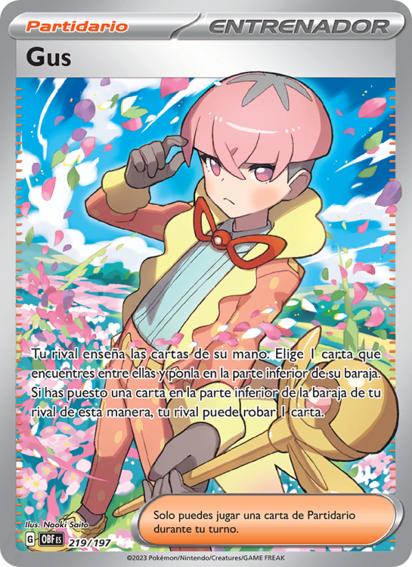 Gus 219 — Llamas Obsidianas (Spanish Pokémon TCG card)