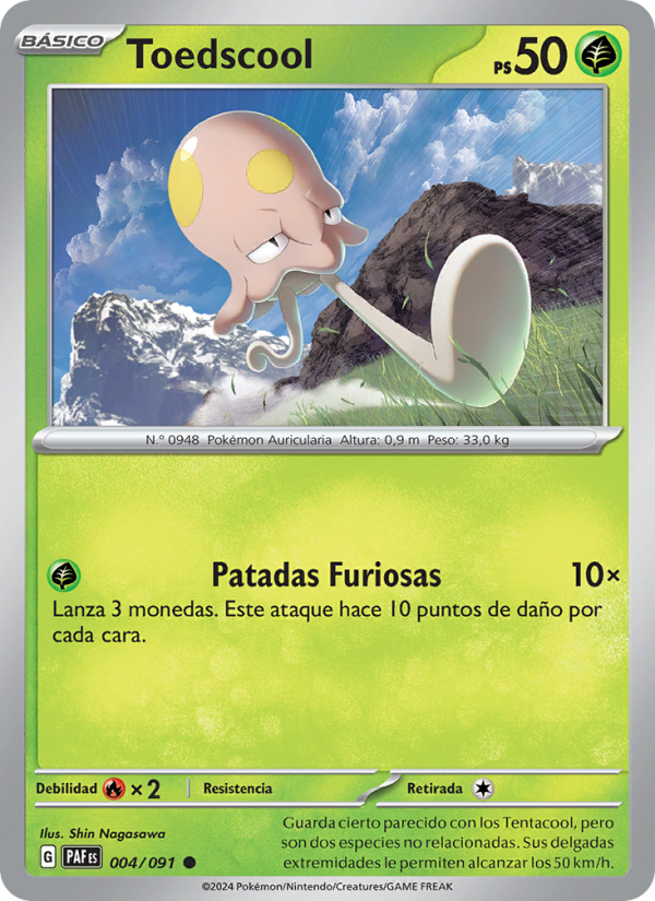 Toedscool 004 — Destinos de Paldea (Spanish Pokémon TCG card)