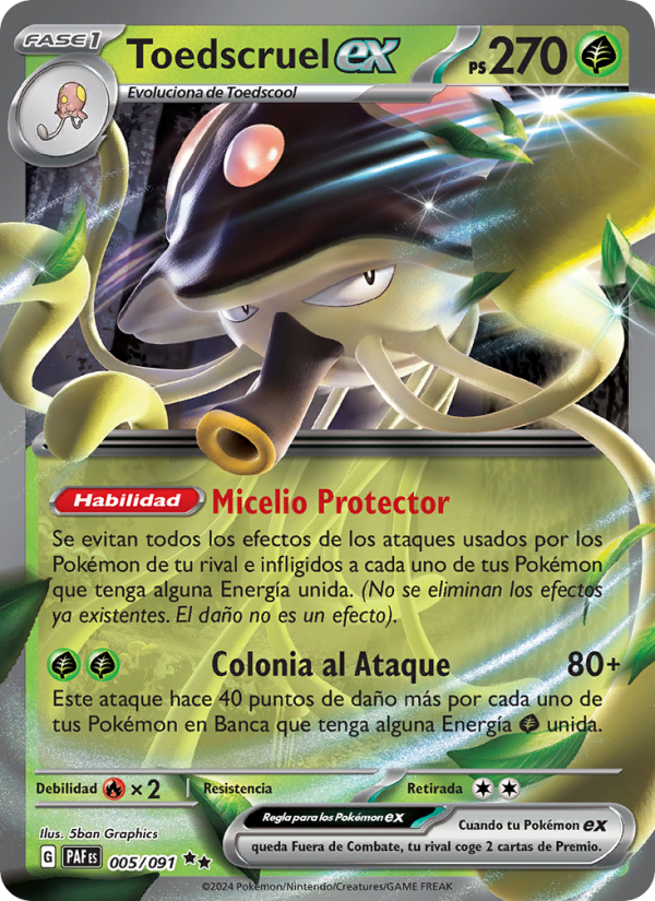 Toedscruel ex 005 — Destinos de Paldea (Spanish Pokémon TCG card)