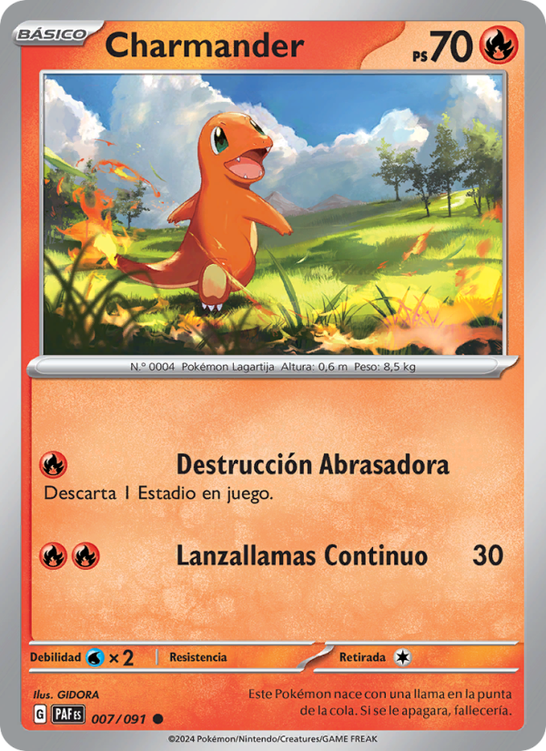 Charmander 007 — Destinos de Paldea (Spanish Pokémon TCG card)