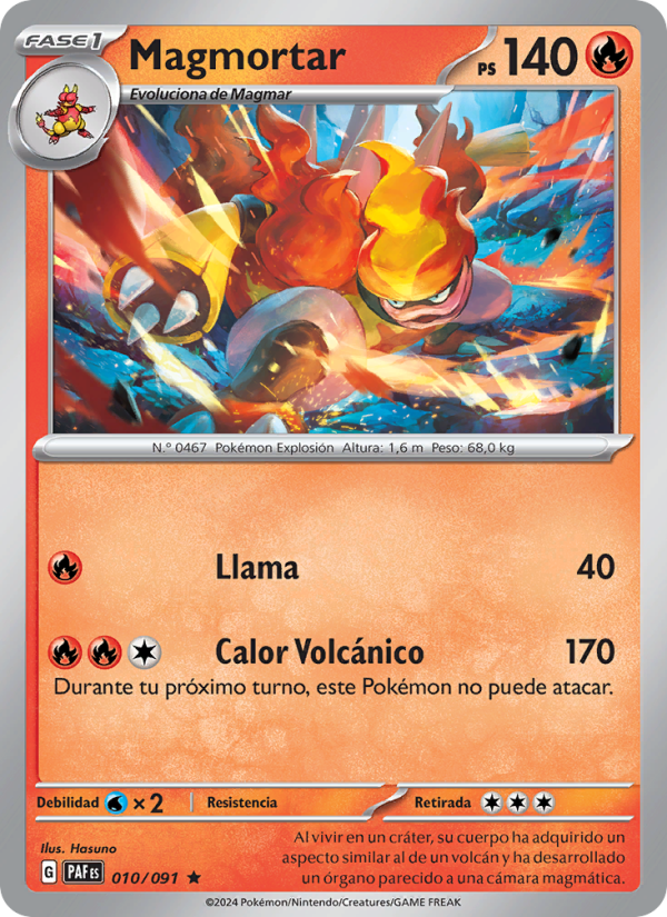 Magmortar 010 — Destinos de Paldea (Spanish Pokémon TCG card)