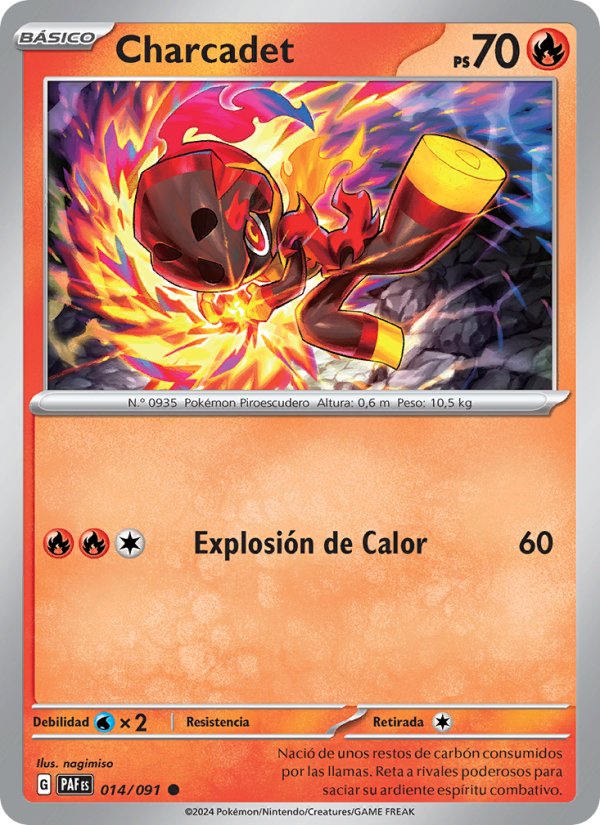 Charcadet 014 — Destinos de Paldea (Spanish Pokémon TCG card)