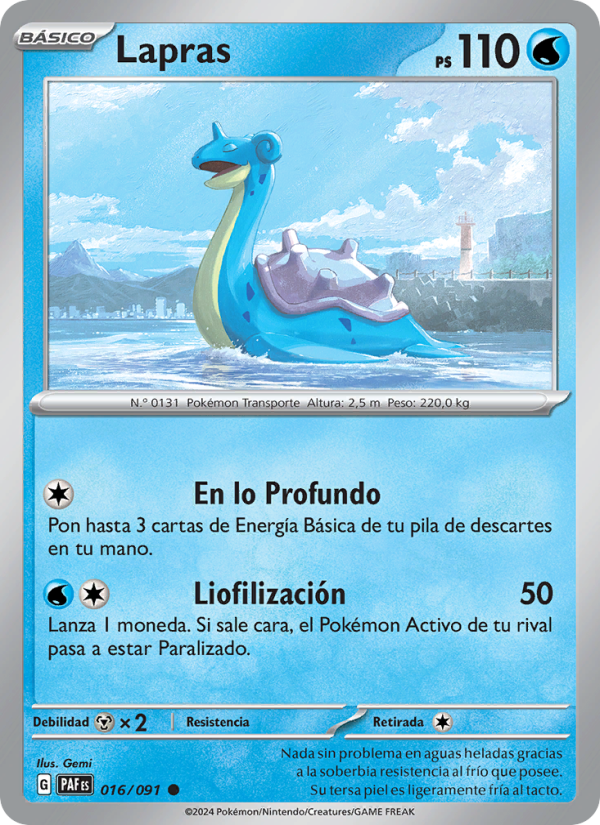 Lapras 016 — Destinos de Paldea (Spanish Pokémon TCG card)