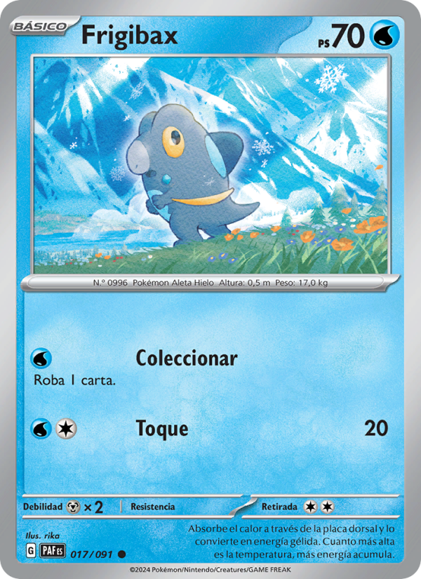 Frigibax 017 — Destinos de Paldea (Spanish Pokémon TCG card)