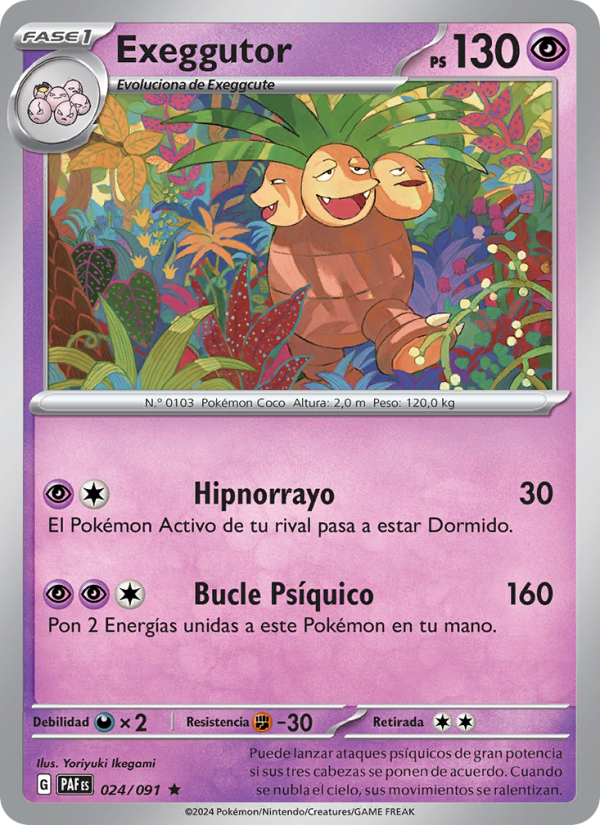 Exeggutor 024 — Destinos de Paldea (Spanish Pokémon TCG card)