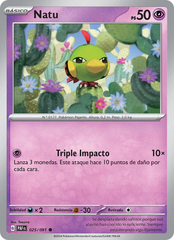 Natu 025 — Destinos de Paldea (Spanish Pokémon TCG card)