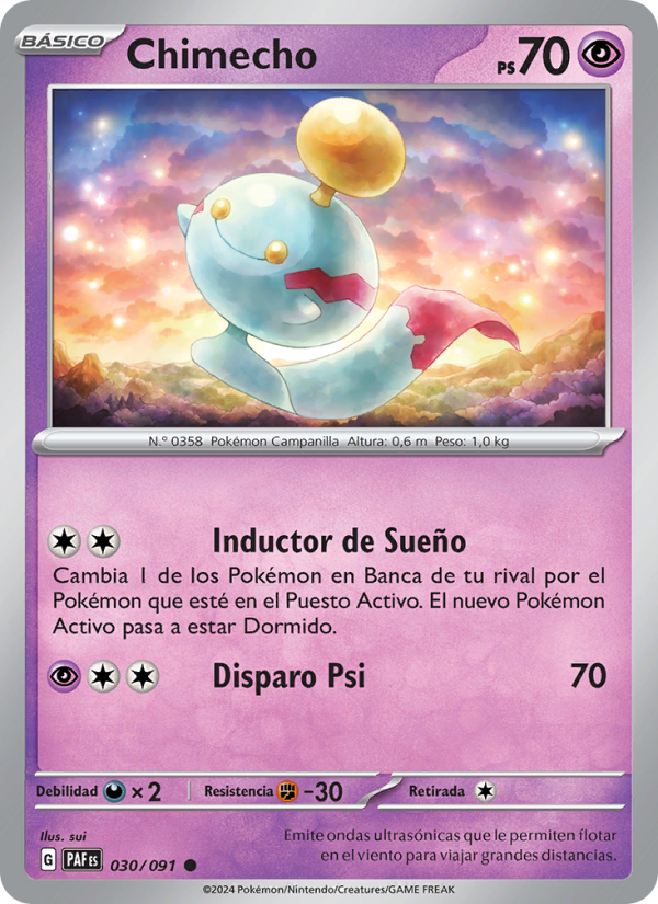 Chimecho 030 — Destinos de Paldea (Spanish Pokémon TCG card)