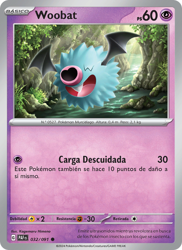 Woobat 032 — Destinos de Paldea (Spanish Pokémon TCG card)