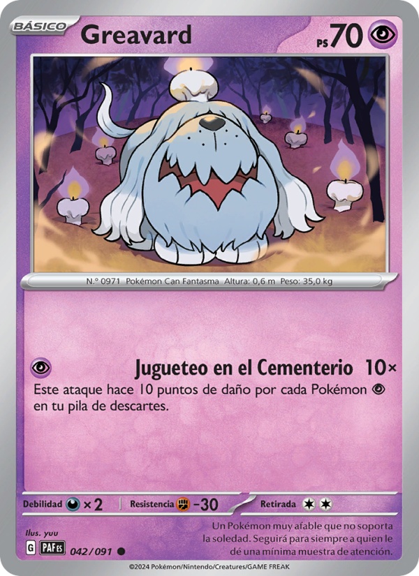 Greavard 042 — Destinos de Paldea (Spanish Pokémon TCG card)
