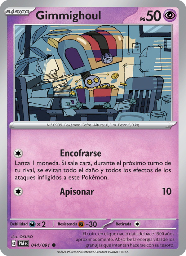 Gimmighoul 044 — Destinos de Paldea (Spanish Pokémon TCG card)