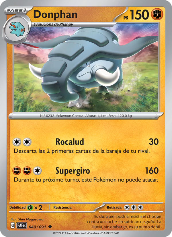 Donphan 049 — Destinos de Paldea (Spanish Pokémon TCG card)
