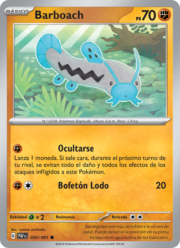 Barboach 050 — Destinos de Paldea (Spanish Pokémon TCG card)