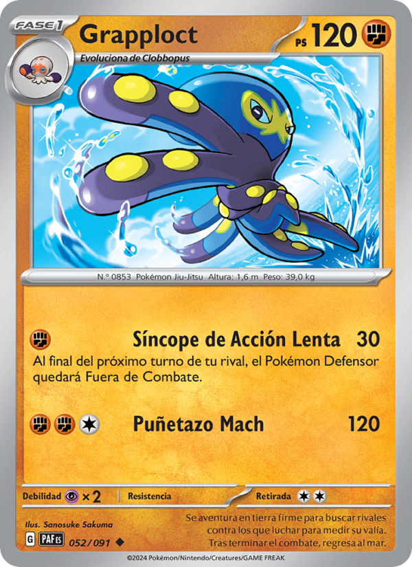 Grapploct 052 — Destinos de Paldea (Spanish Pokémon TCG card)
