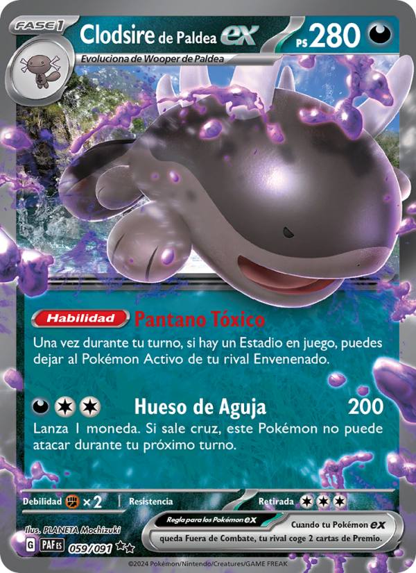 Clodsire de Paldea ex 059 — Destinos de Paldea (Spanish Pokémon TCG card)