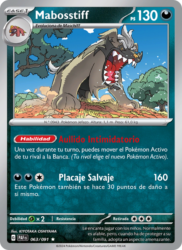 Mabosstiff 063 — Destinos de Paldea (Spanish Pokémon TCG card)