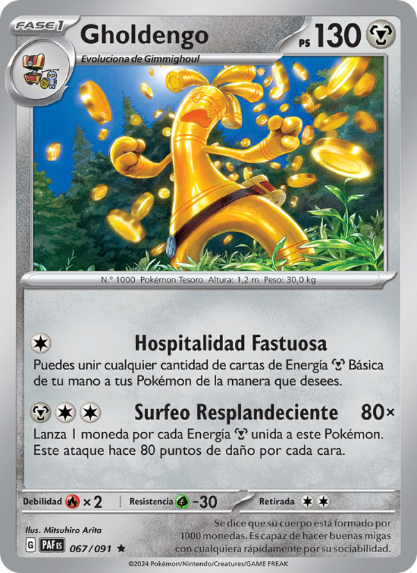 Gholdengo 067 — Destinos de Paldea (Spanish Pokémon TCG card)
