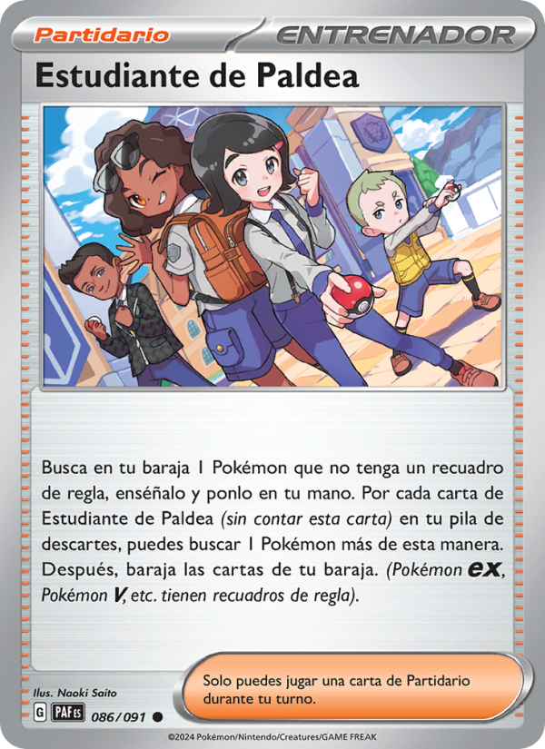 Estudiante de Paldea 086 — Destinos de Paldea (Spanish Pokémon TCG card)