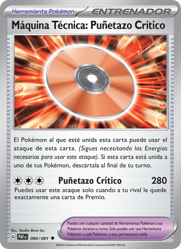 Máquina Técnica: Puñetazo Crítico 090 — Destinos de Paldea (Spanish Pokémon TCG card)