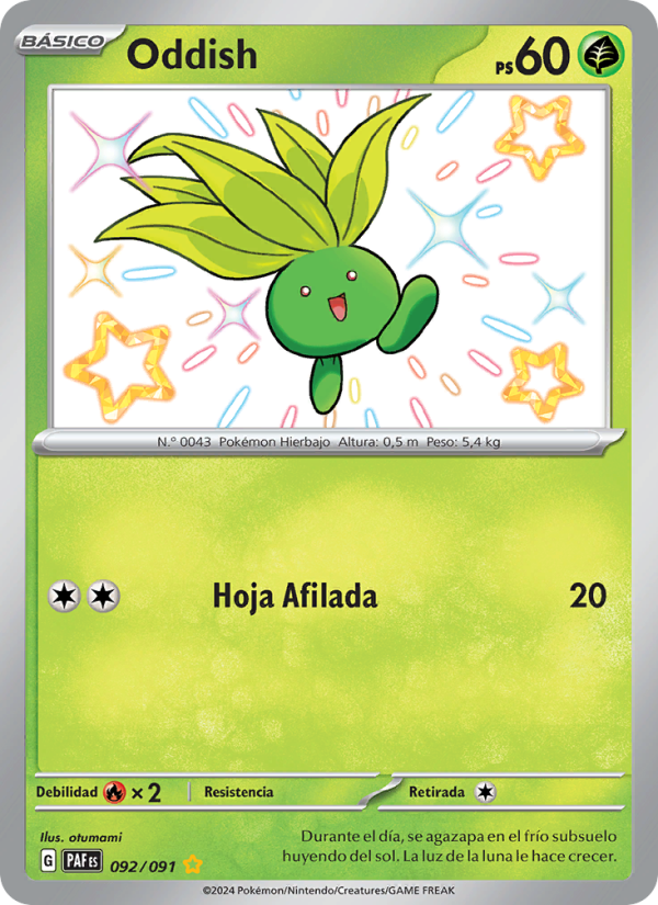 Oddish 092 — Destinos de Paldea (Spanish Pokémon TCG card)