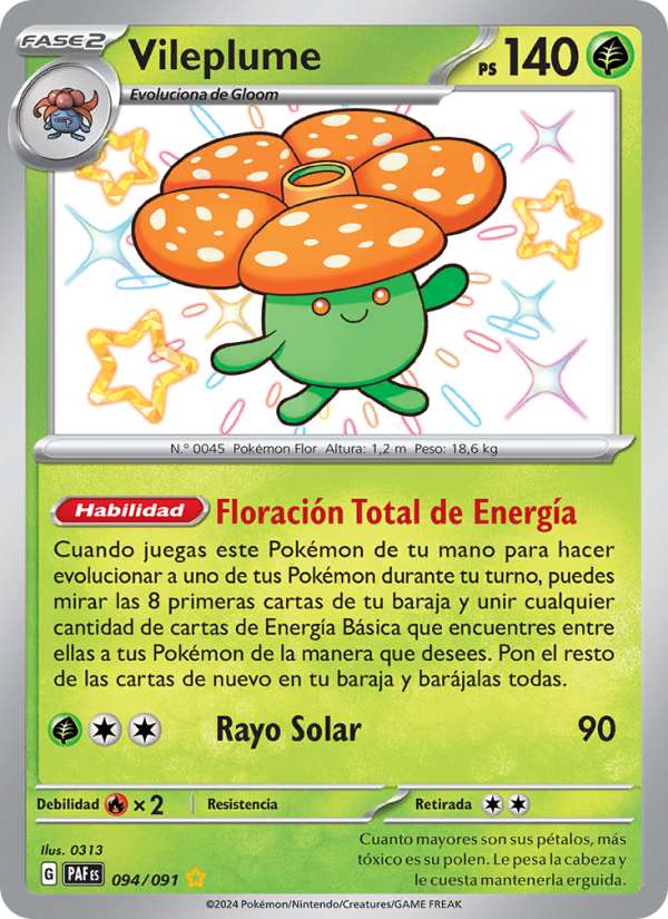 Vileplume 094 — Destinos de Paldea (Spanish Pokémon TCG card)