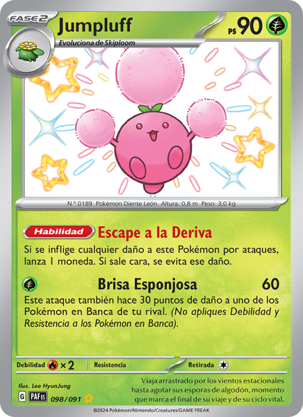 Jumpluff 098 — Destinos de Paldea (Spanish Pokémon TCG card)